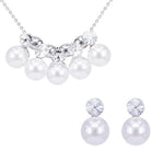 Load image into Gallery viewer, SO SEOUL Timeless Elegance Swarovski® White Crystal Pearl Necklace and Stud Earrings Set