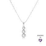 Load image into Gallery viewer, SO SEOUL Athena Triple Solitaire Diamond Simulant Cubic Zircon Pendant Chain Necklace