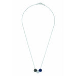 Load image into Gallery viewer, SO SEOUL Arwen Blueberry Triple Lollipop Navy Blue Austrian Crystal with Fixed Ball Chain Necklace