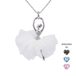 Load image into Gallery viewer, SO SEOUL Ballerina Dancer Ballet Austrian Crystal Organza Dress Pendant Long Necklace-Gift for Girls