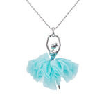 Load image into Gallery viewer, SO SEOUL Ballerina Dancer Ballet Austrian Crystal Organza Dress Pendant Long Necklace-Gift for Girls