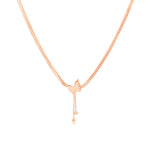 Load image into Gallery viewer, SO SEOUL Caria Butterfly Double Tassel Chain with Dangling Beads Ball Rose Gold Fixed Chain Necklace