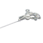 Load image into Gallery viewer, SO SEOUL Elegant Ribbon Bow and Pearl Brooch with Aurore Boreale Austrian Crystal, Swirl Design Metal Lapel Pin