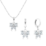 Load image into Gallery viewer, SO SEOUL Graceful Ribbon Bow Design Diamond Simulant Cubic Zirconia Necklace and Earrings Set