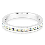 Load image into Gallery viewer, SO SEOUL Chiara Classic Ring with Aurore Boreale, Pink, and Blue Austrian Crystal Encrusted Single Row Band