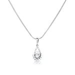 Load image into Gallery viewer, SO SEOUL Callista Diamond-Simulant Teardrop Pendant Necklace and Hoop Earrings Set