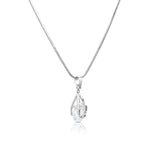 Load image into Gallery viewer, SO SEOUL Callista Diamond-Simulant Teardrop Pendant Necklace and Hoop Earrings Set