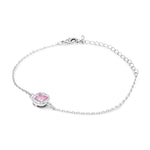 Load image into Gallery viewer, SO SEOUL Halo Cushion Cut Square Shaped Diamond Simulant Cubic Zirconia Adjustable Bracelet