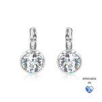 Load image into Gallery viewer, SO SEOUL Bella Classic Lever-Back Earrings with Round Swarovski® Crystal in White or Light Sapphire Shimmer