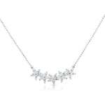Load image into Gallery viewer, SO SEOUL Leilani Flower Petals Quintuple Diamond Simulant Cubic Zirconia with Fixed Chain Necklace
