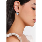 Load image into Gallery viewer, SO SEOUL Bella Classic Lever-Back Earrings with Round Swarovski® Crystal in White or Light Sapphire Shimmer