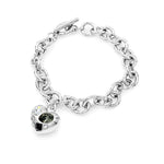 Load image into Gallery viewer, SO SEOUL Amora Love Heart Charm Bracelet with Mixed Colour Austrian Crystal on Interlocking T-Bar Link Design