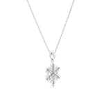 Load image into Gallery viewer, SO SEOUL "Let it Snow" Snowflake Aurore Boreale or Blue Crystal Stud Earrings and Pendant Necklace Jewelry Gift Set