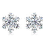 Load image into Gallery viewer, SO SEOUL "Let it Snow" Snowflake Aurore Boreale or Blue Crystal Stud Earrings and Pendant Necklace Jewelry Gift Set