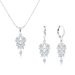 Load image into Gallery viewer, SO SEOUL loni Leaf Marquise Diamond Simulant Cubic Zirconia Hoop Earrings and Pendant Necklace Set