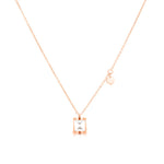 Load image into Gallery viewer, SO SEOUL Eleanor Hourglass Necklace – Rose Gold Chain with Side Heart & CZ Diamond Simulant Charm