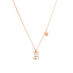 Load image into Gallery viewer, SO SEOUL Eleanor Hourglass Necklace – Rose Gold Chain with Side Heart & CZ Diamond Simulant Charm