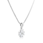 Load image into Gallery viewer, SO SEOUL Alette Clover Diamond Simulant Cubic Zirconia Necklace – Pink & White Pendant