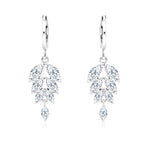 Load image into Gallery viewer, SO SEOUL loni Leaf Marquise Diamond Simulant Cubic Zirconia Hoop Earrings and Pendant Necklace Set
