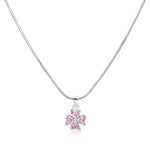 Load image into Gallery viewer, SO SEOUL Alette Clover Diamond Simulant Cubic Zirconia Necklace – Pink & White Pendant