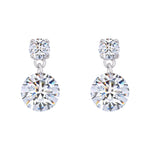 Load image into Gallery viewer, SO SEOUL Athena 2.0 CARAT Round Brilliant-Cut Diamond Simulant Zirconia Solitaire Pendant and Drop Earrings Jewelry Set