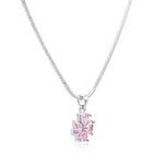 Load image into Gallery viewer, SO SEOUL Alette Clover Diamond Simulant Cubic Zirconia Necklace – Pink & White Pendant