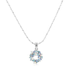 Load image into Gallery viewer, SO SEOUL Aqua Blue or Glimmering Purple Wreath Austrian Crystal Stud Earrings and Pendant Necklace Set