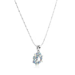 Load image into Gallery viewer, SO SEOUL Aqua Blue or Glimmering Purple Wreath Austrian Crystal Stud Earrings and Pendant Necklace Set