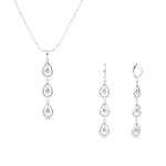 Load image into Gallery viewer, SO SEOUL Callista Teardrop Diamond Simulant Dangle Earrings and Pendant Necklace Set