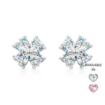 Load image into Gallery viewer, SO SEOUL Alette Clover Diamond Simulant Zirconia Pierced Stud Earrings
