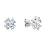 Load image into Gallery viewer, SO SEOUL Alette Clover Diamond Simulant Zirconia Pierced Stud Earrings
