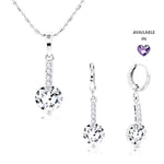 Load image into Gallery viewer, SO SEOUL Lic Crown Solitaire White or Purple Simulated Diamond Cubic Zirconia Necklace and Earrings Set
