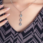 Load image into Gallery viewer, SO SEOUL Callista Teardrop Diamond Simulant Dangle Earrings and Pendant Necklace Set