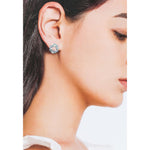 Load image into Gallery viewer, SO SEOUL Aqua Blue or Glimmering Purple Wreath Austrian Crystal Stud Earrings and Pendant Necklace Set