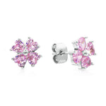 Load image into Gallery viewer, SO SEOUL Alette Clover Diamond Simulant Zirconia Pierced Stud Earrings
