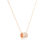 Load image into Gallery viewer, SO SEOUL Aurelia Triple Rolling Barrel Square Diamond Simulant Zircon Rose Gold Pendant Necklace