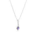 Load image into Gallery viewer, SO SEOUL Lic Crown Solitaire White or Purple Simulated Diamond Cubic Zirconia Necklace and Earrings Set
