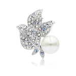 Load image into Gallery viewer, SO SEOUL Leilani Flower with Oversized Pearl Aurore Boreale Austrian Crystal Rollover Clasp Brooch