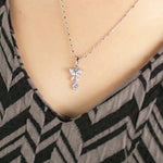 Load image into Gallery viewer, SO SEOUL Caria Dazzling Butterfly Diamond Simulant Zirconia Hoop Earrings and Pendant Necklace Set