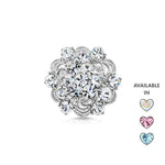 Load image into Gallery viewer, SO SEOUL Leilani Blossom Brooch – Elegant Austrian Crystal Cluster Kerongsang Pin for Hijab