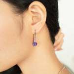 Load image into Gallery viewer, SO SEOUL Lic Crown Solitaire White or Purple Simulated Diamond Cubic Zirconia Necklace and Earrings Set