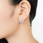 Load image into Gallery viewer, SO SEOUL Pearl Accent Chandelier Aurore Boreale Earring Jackets