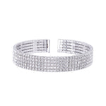 Load image into Gallery viewer, SO SEOUL Chiara Classic Quintuple Row Five Layered Austrian Crystal Adjustable Open-End Bangle