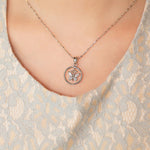 Load image into Gallery viewer, SO SEOUL Caria Butterfly Circle Diamond Simulant Cubic Zirconia Pendant Hoop Earrings and Pendant Necklace Set