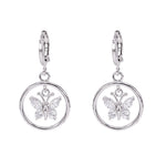 Load image into Gallery viewer, SO SEOUL Caria Butterfly Circle Diamond Simulant Cubic Zirconia Pendant Hoop Earrings and Pendant Necklace Set