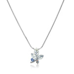 Load image into Gallery viewer, SO SEOUL Ioni Maple Leaf Blue Shade or Pink Swarovski® Crystal Pendant Necklace and Earrings Set