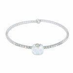 Load image into Gallery viewer, SO SEOUL Carina Cushion Moonlight/Light Sapphire Shimmer Swarovski® Crystal Spiral Open-End Bangle