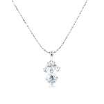 Load image into Gallery viewer, SO SEOUL Chic Ribbon Bow Solitaire Diamond Simulant Cubic Zirconia Hoop Earring and Pendant Necklace Set