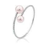 Load image into Gallery viewer, SO SEOUL Quinn Pearl Bracelet – Spiral Adjustable Cuff with Austrian Crystals in Pink or White