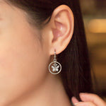 Load image into Gallery viewer, SO SEOUL Caria Butterfly Circle Diamond Simulant Cubic Zirconia Pendant Hoop Earrings and Pendant Necklace Set